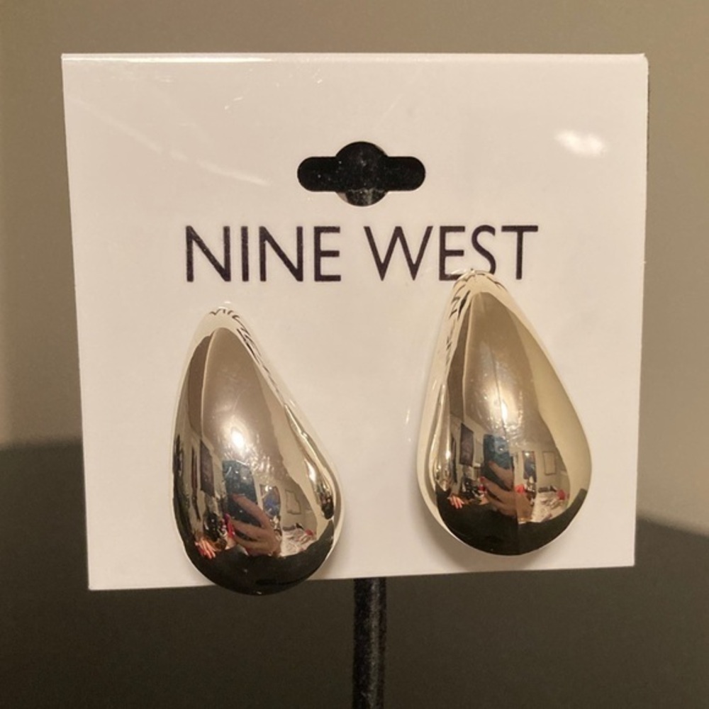 Nine West Shiny silver Teardrop Earrings